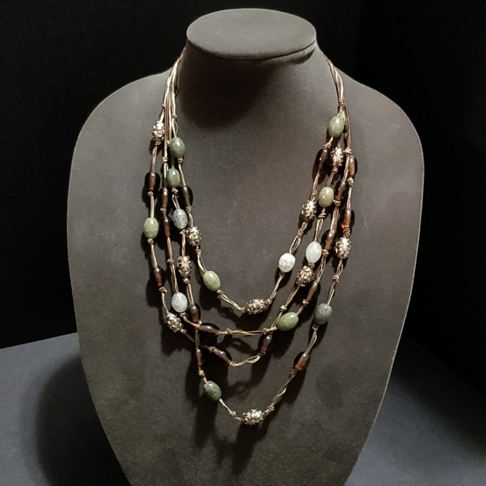 * Sigrid Olsen Semi Precious Multi Layer Necklace - image 1